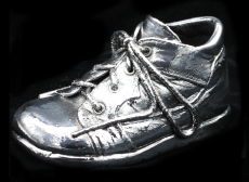 silver plated baby shoe